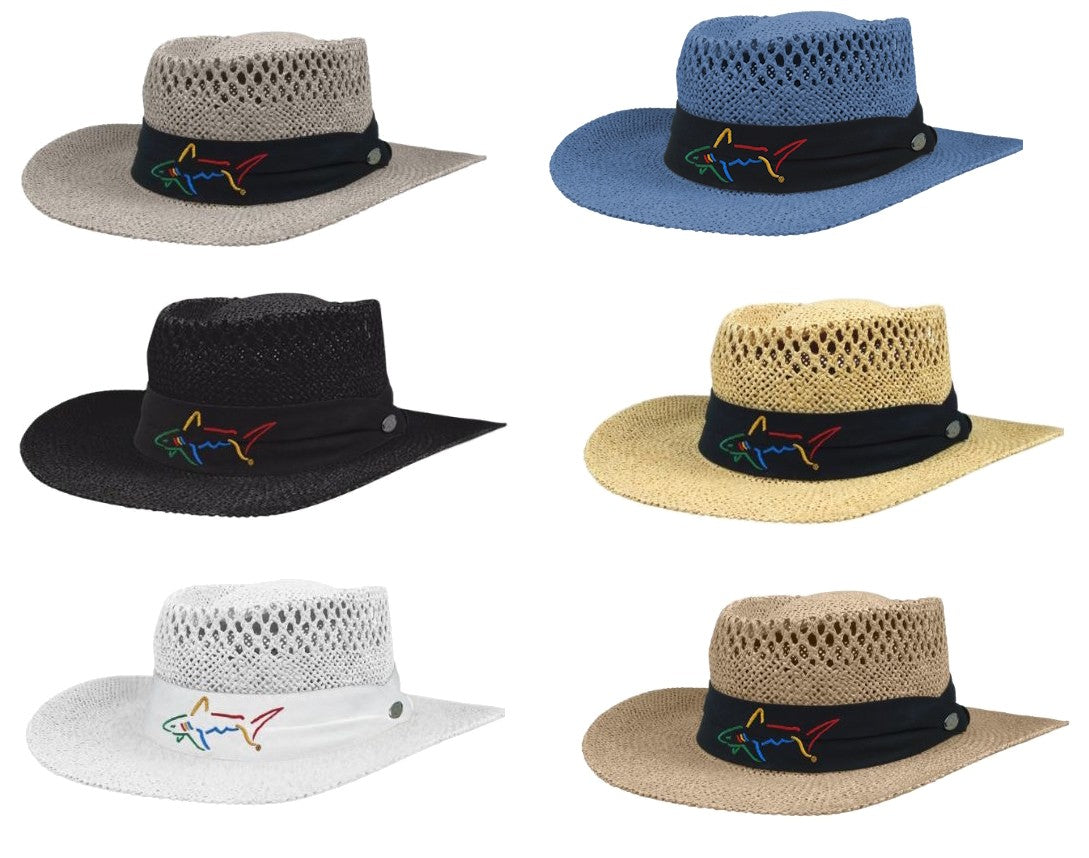 Golf Sun Hat with Wide Brim & Breathable Straw Material - One Size
