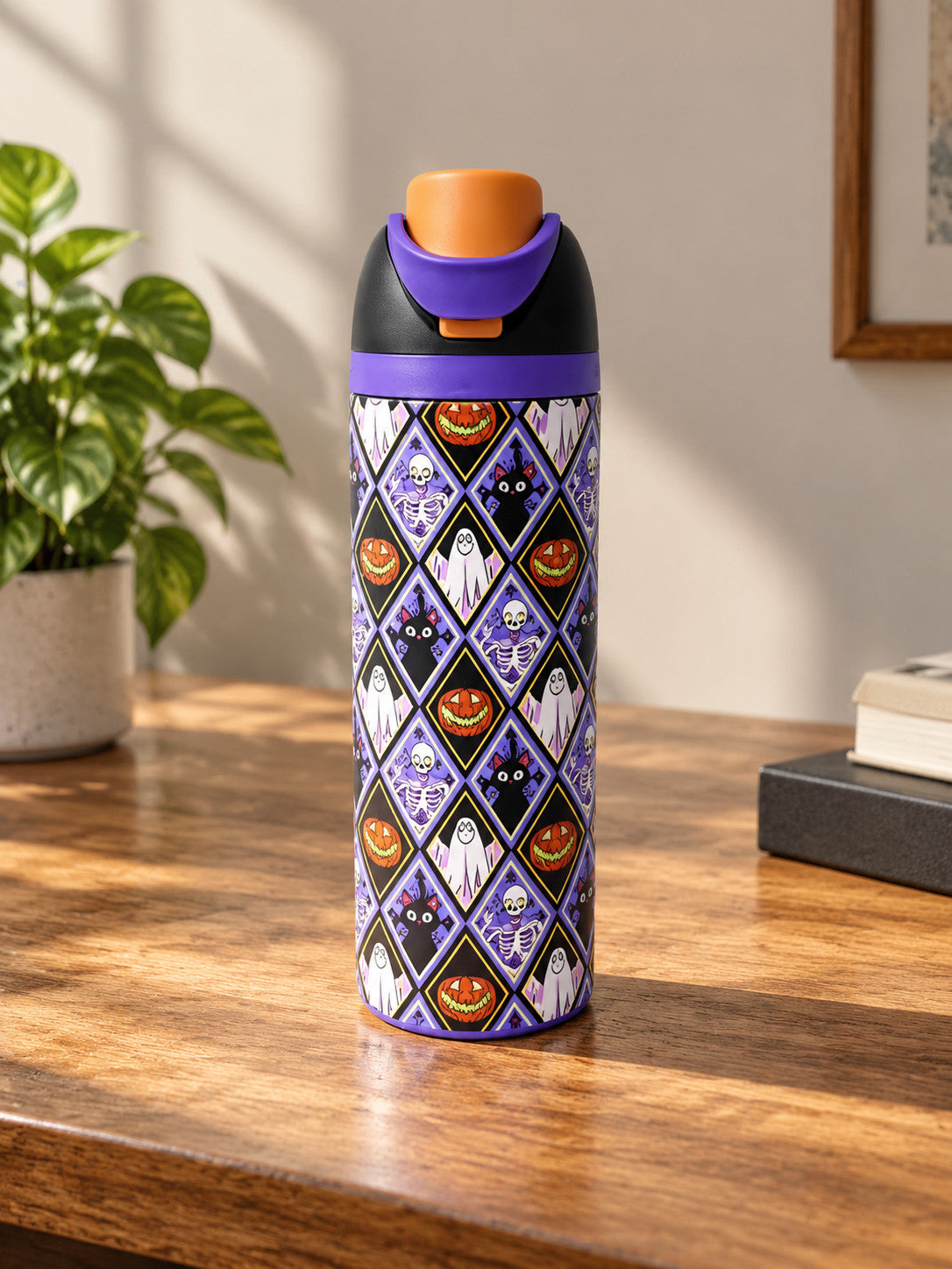 Insulated Halloween Ghost Water Bottle - Reusable 32oz Stainless Steel Drinkware