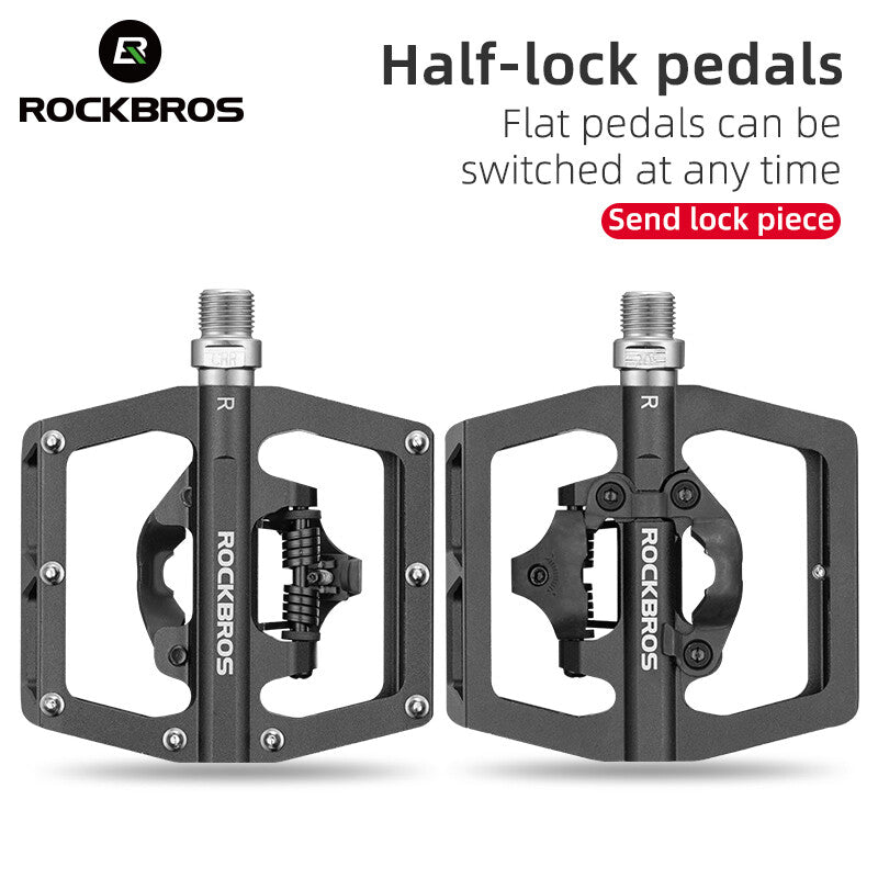 Bike Pedals SPD Lock Non-Slip MTB 2-in-1 Dual Function Pedals