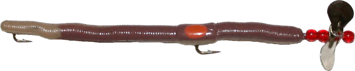 Artificial Soft Plastic Worm Lures with Propeller Blade - 6 Pack for Freshwater Fishing