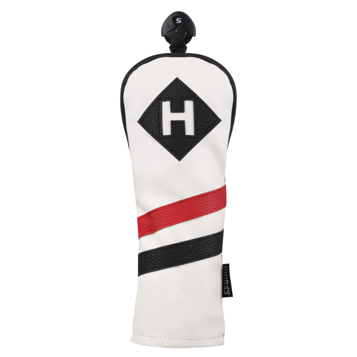 Golf Headcover Hybrid Vintage Leather Style for Clubs - White Red Black