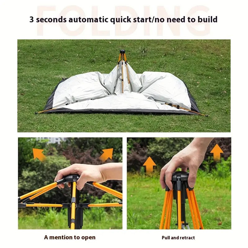 3-4 Person Waterproof Pop Up Camping Tent - Instant Windproof Family Tent