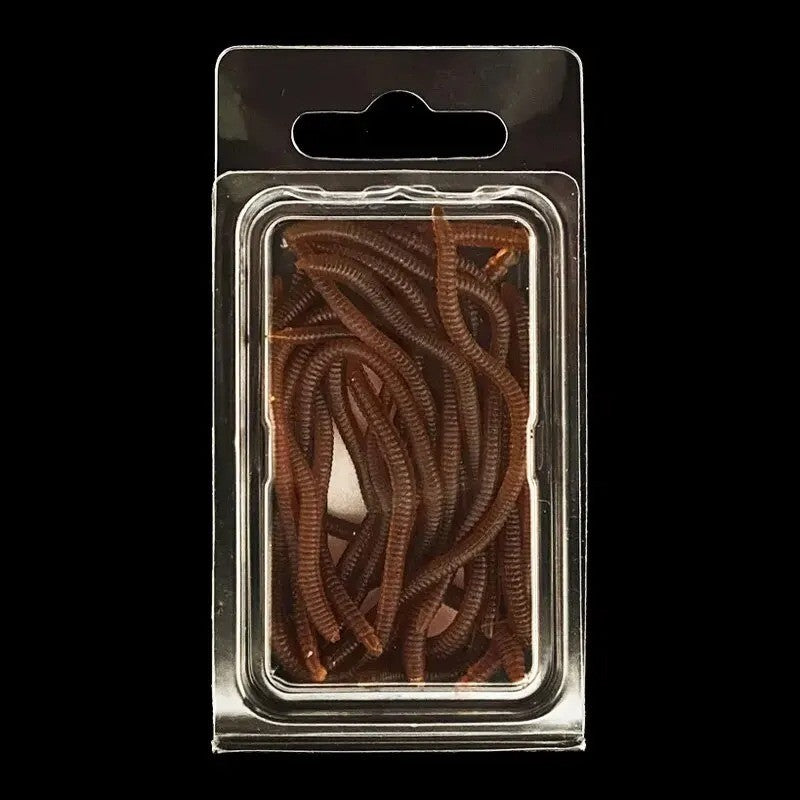 20 Pcs Soft Plastic Fishing Worms Lifelike Red Earthworm Baits