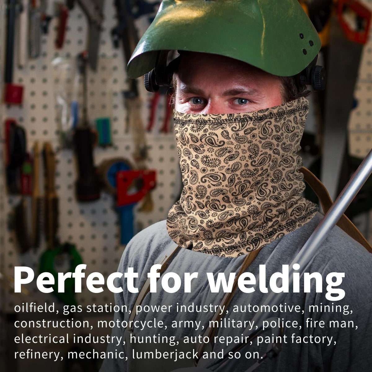 Fire-Resistant Neck Gaiter Face Mask for Electrical Work & Wildfire Safety - Flame & Heat Resistant