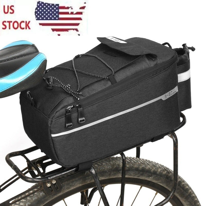 Waterproof Bicycle Rear Seat Pannier Bag with Reflective Elements and Large Capacity