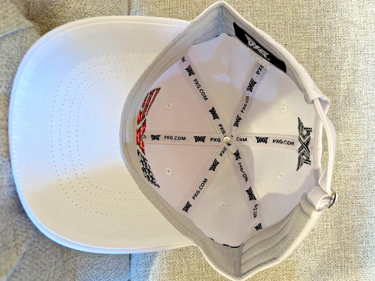 Adjustable Baseball Cap - New Authentic PXG Logo Golf Hat in White & Navy
