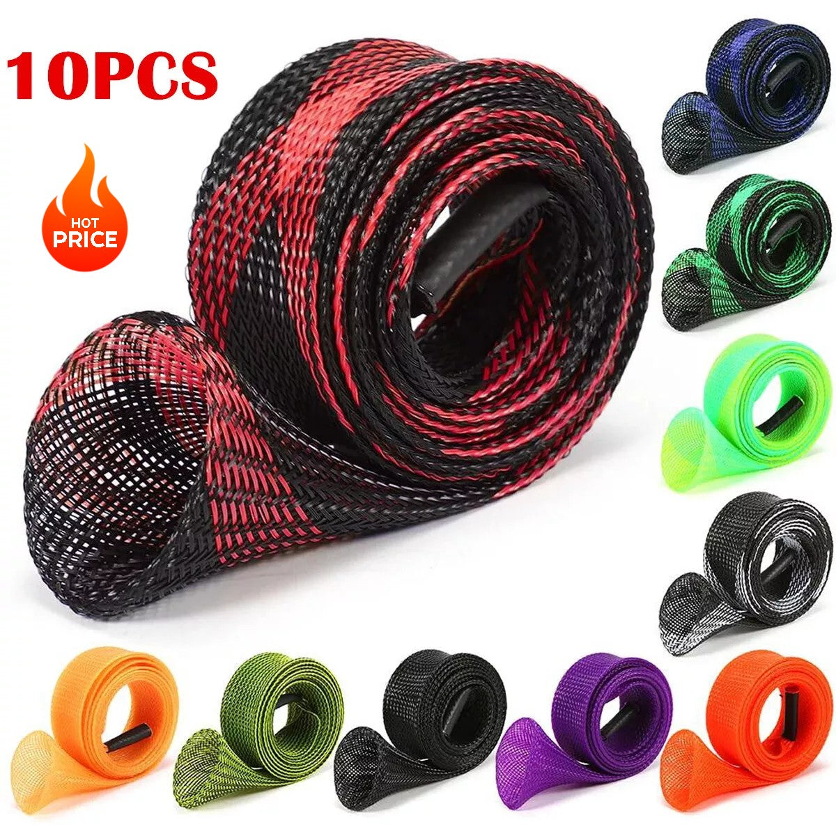 10PCS Fishing Rod Sleeve Mesh Covers - Protect Poles and Guides