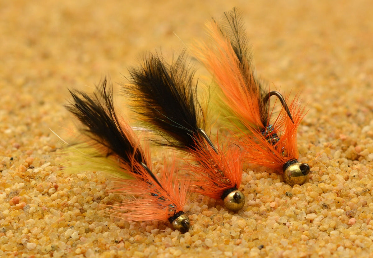 Micro Jig Head Fly Set - Tungsten Bead Head Flies for Fly Fishing - Assorted Sizes