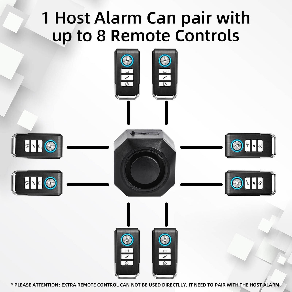 Wireless Bike Alarm System with Remote, Vibration Detection & Waterproof USB Rechargeable