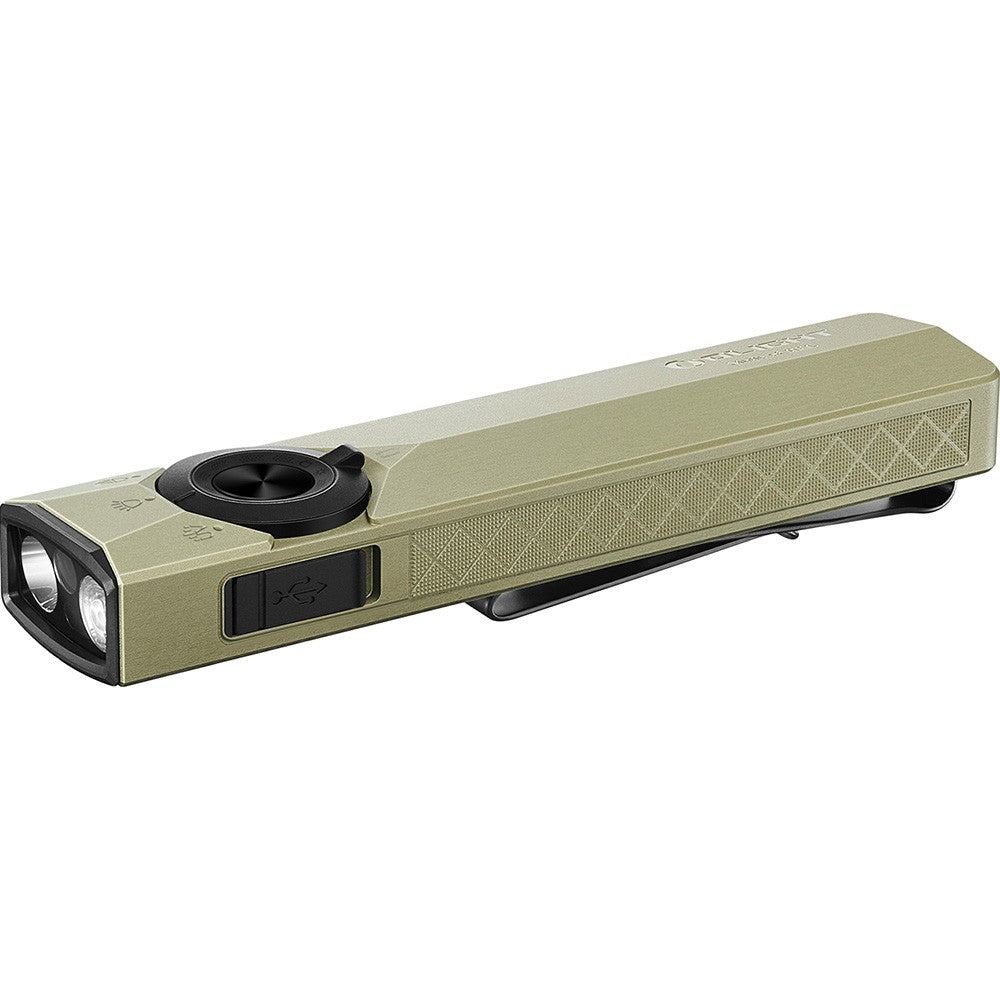 LED EDC Flashlight 1700 Lumens Flood Spot UV Laser Waterproof Olive Green