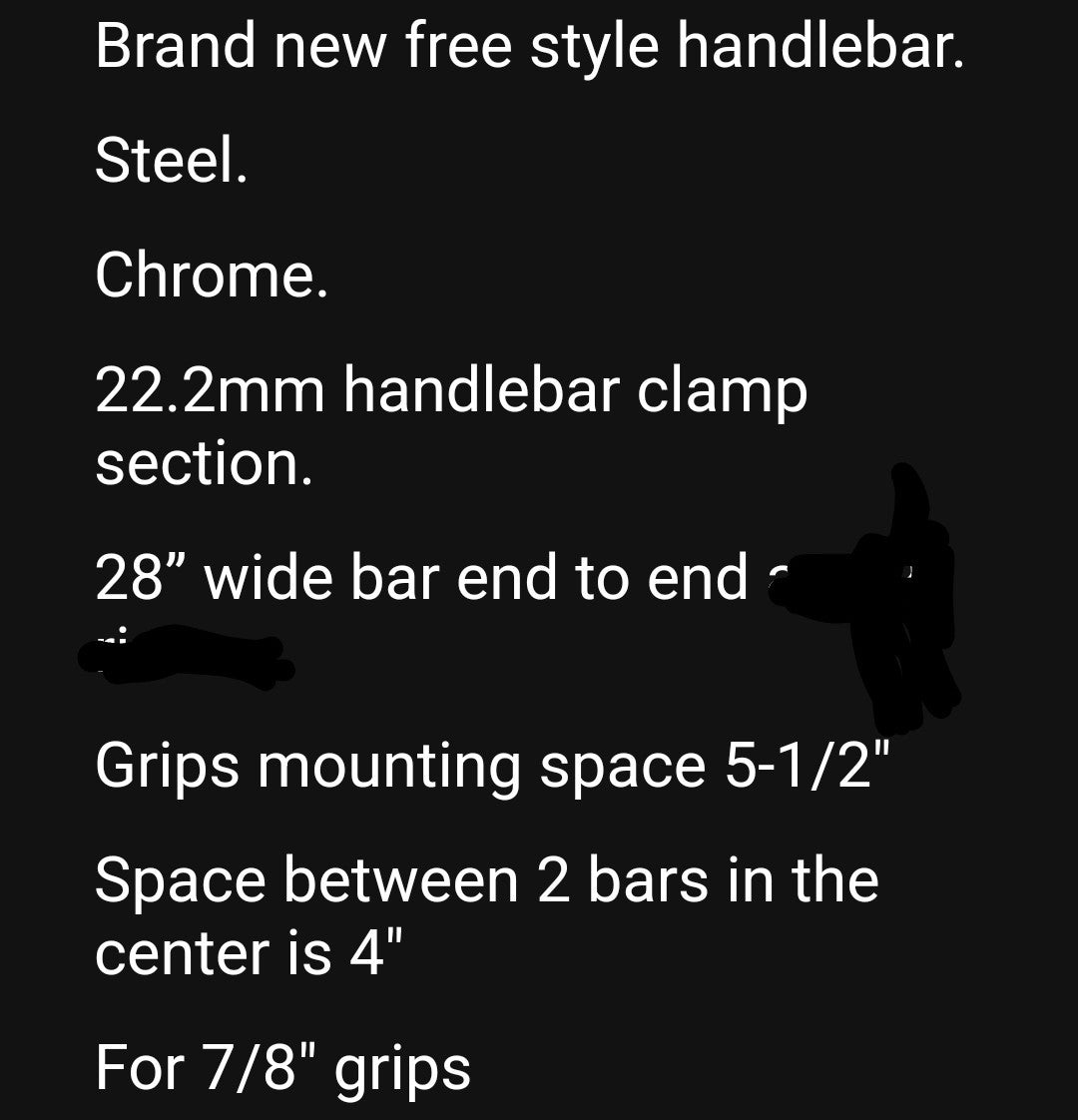 BMX Freestyle Handlebars 11-inch Rise Chrome Pretzel Style 22.2mm