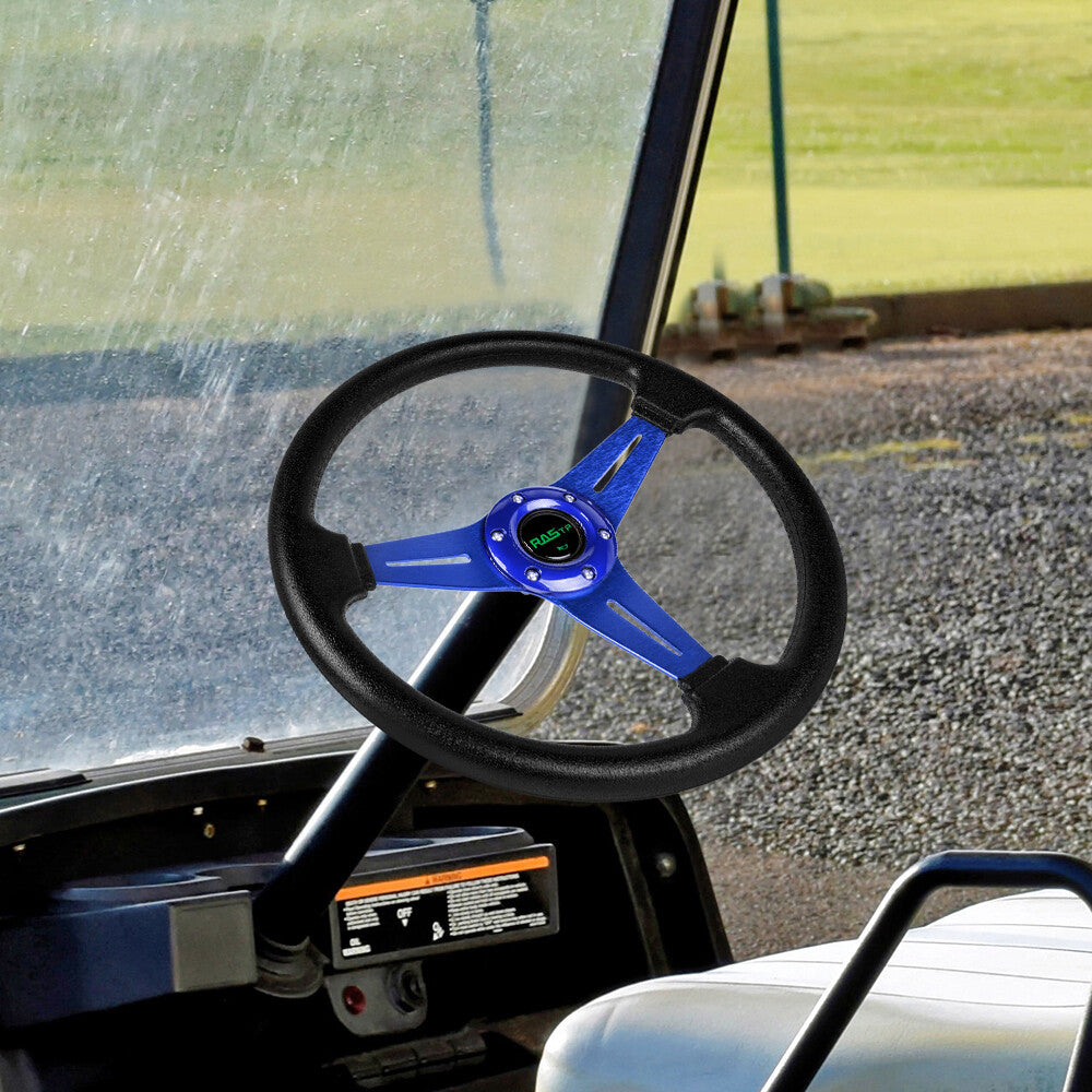 14-Inch Golf Cart Steering Wheel for Yamaha EZGO Club Car Aluminum - Universal Fit