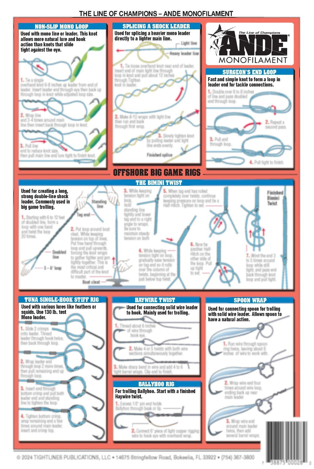 Fishing Knot Tying Set Waterproof Guide for Beginners & Kids - 54 Knots