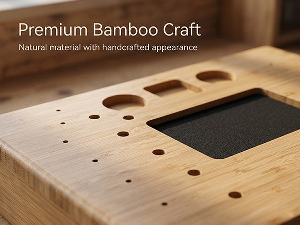 Drawer Organizer with 12 Slots - Bamboo Fly Tying Workstation & Tool Storage