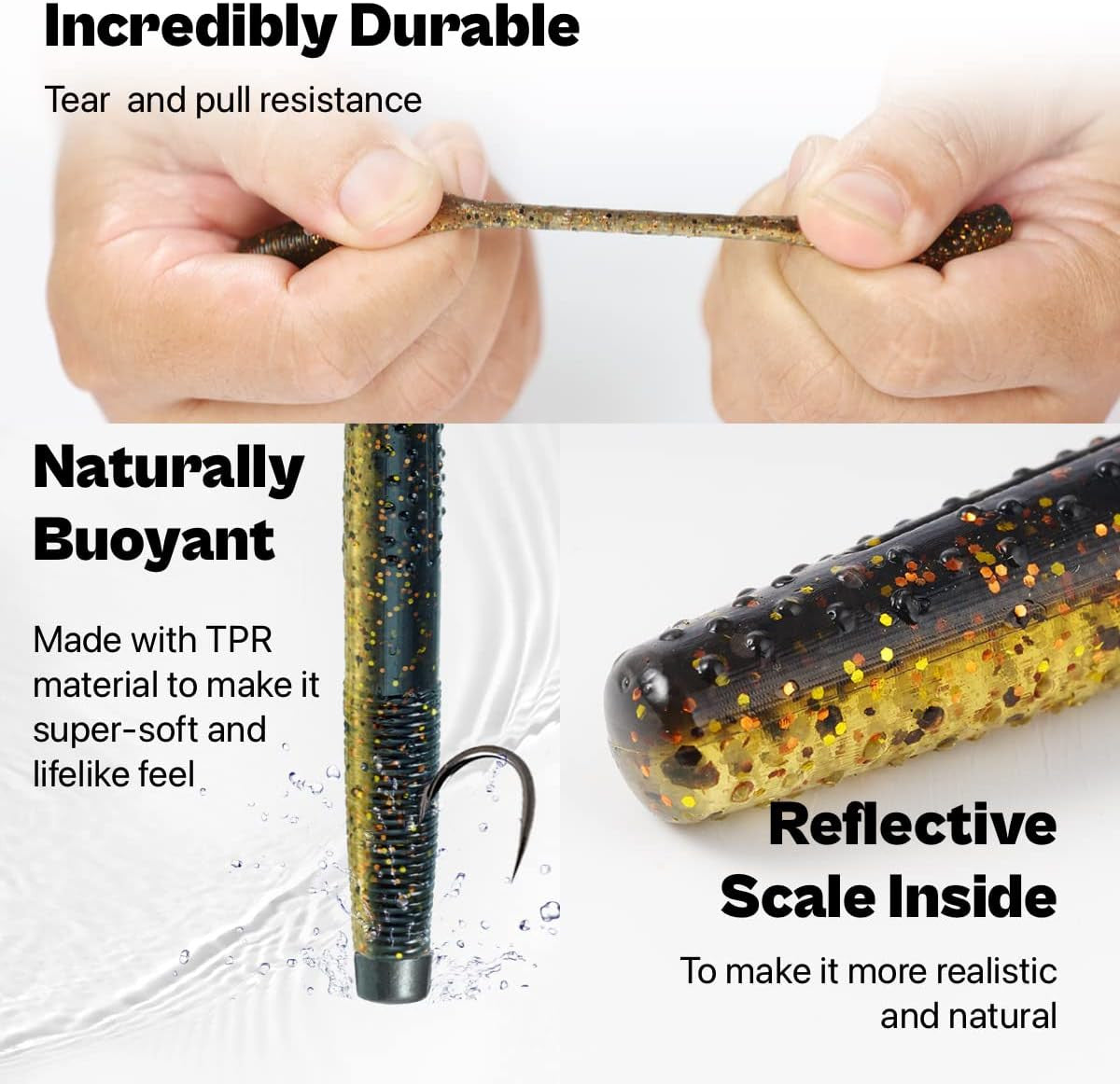 Ned Rig Baits Kit - Soft Plastic Worms & Crawfish for Bass Fishing