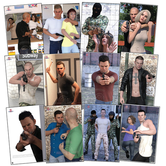 24 Target Shooting Range Targets for Pistol & Rifle Practice - Tactical & Hostage