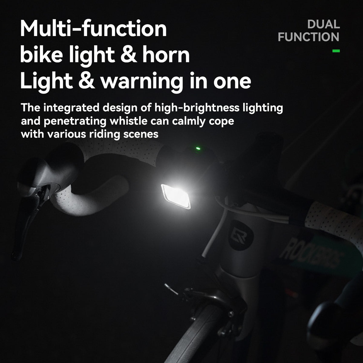 Bike Horn and Light 2-in-1 Waterproof 120dB Horn & 450LM Front Light