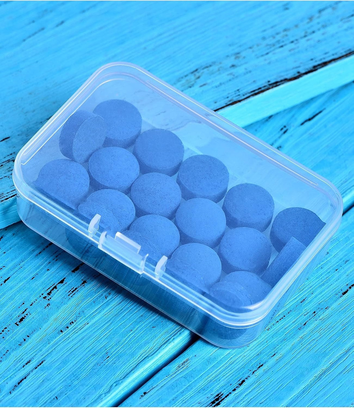 Blue 13mm Billiard Cue Tips Replacement Kit with Storage Box – 20 Tips