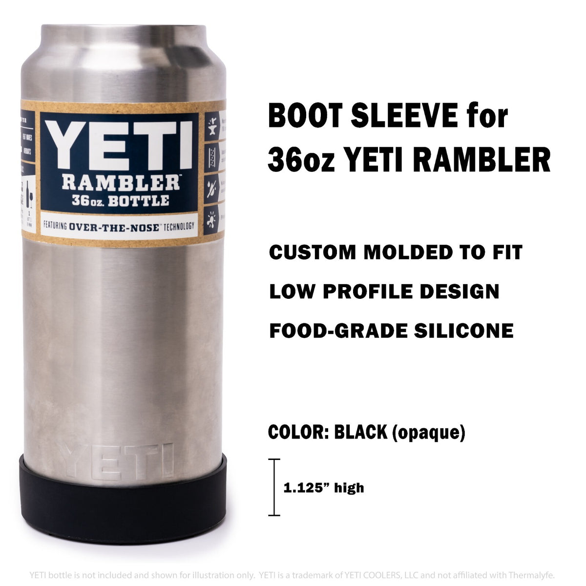 Heavy Duty Silicone Bottle Sleeve for Yeti Rambler 26oz & 36oz - Low Profile Shock & Insulation Protector