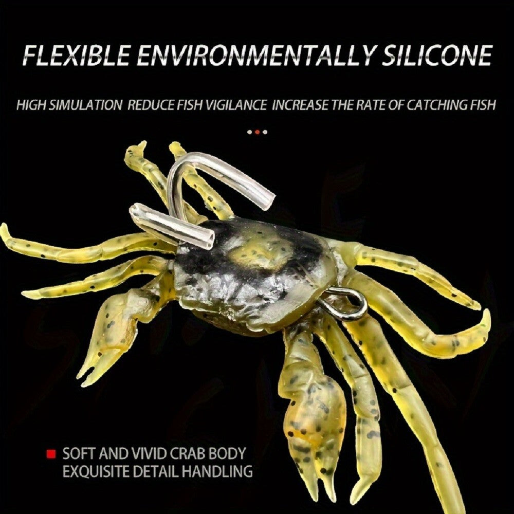 12Pcs Soft Crab Fishing Lures with Hooks – Artificial Bait for Freshwater & Saltwater