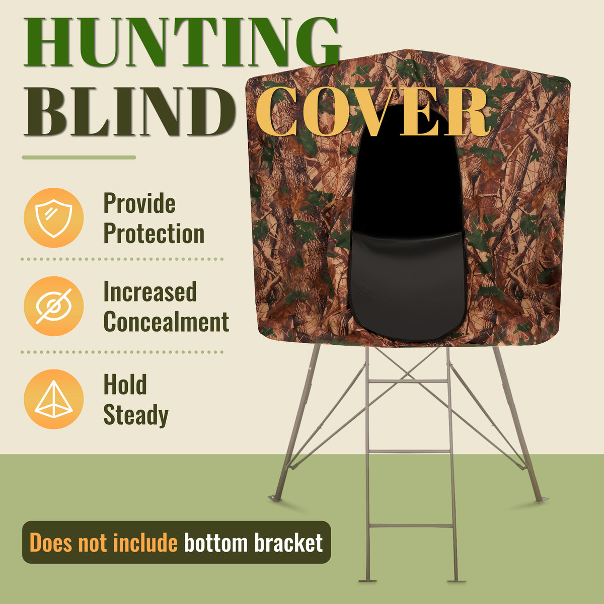 7ft Tall Steel & Cloth Hunting Blind Cover for 2-Person Camouflage