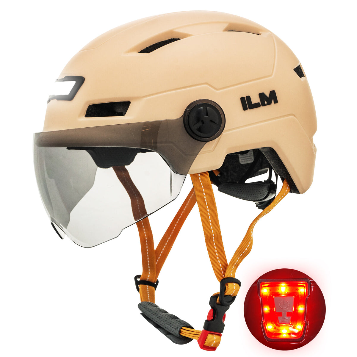 Bike Cycling Helmet with USB Rechargeable LED Lights for Men Women