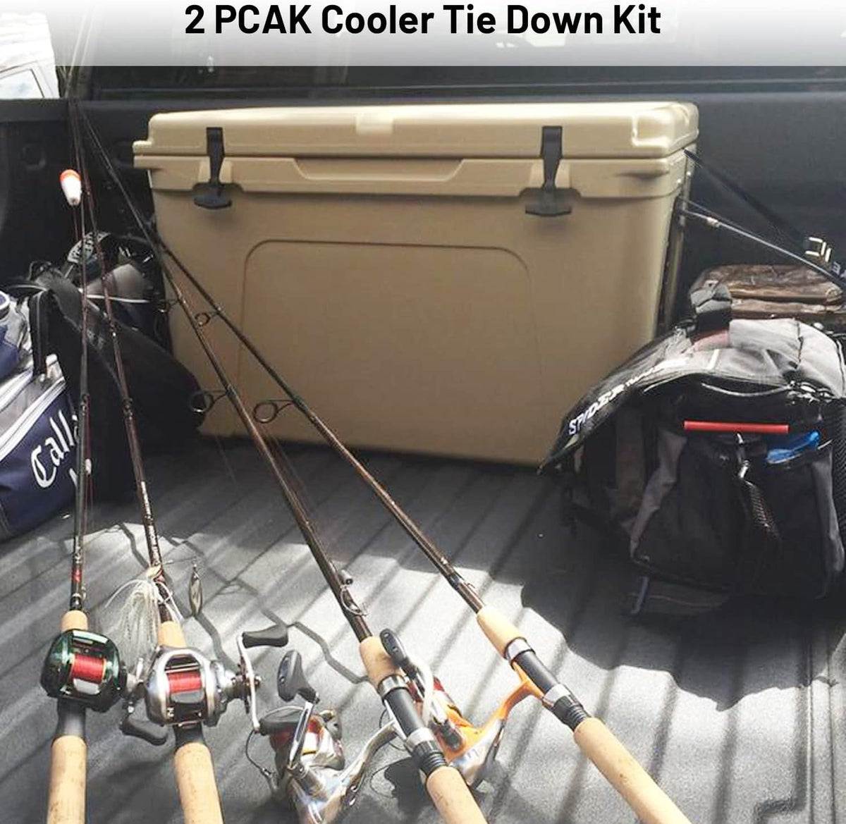 Cooler Tie Down Kit for YETI and RTIC Coolers - Adjustable Nylon Straps