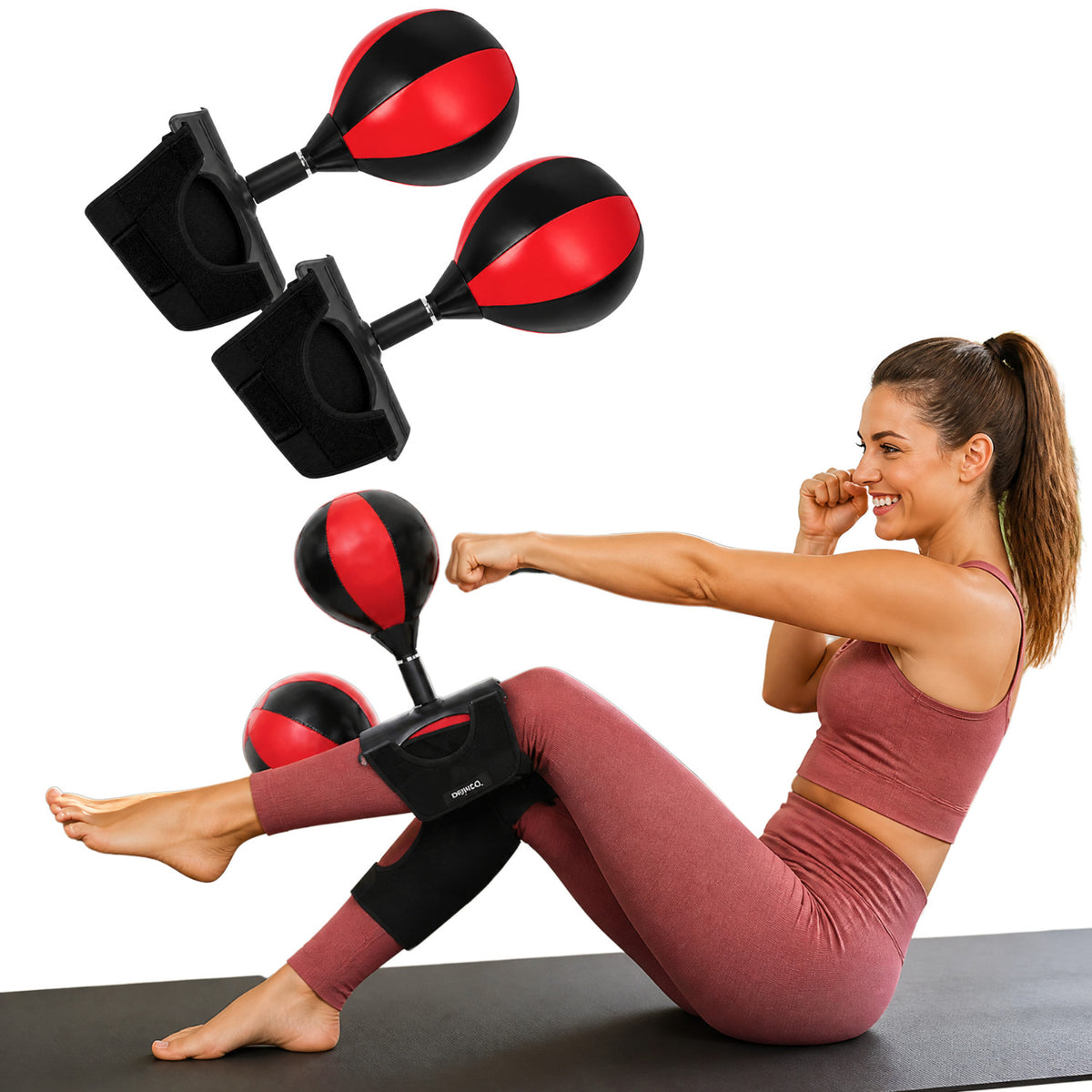 Abs Workout Punching Bag with Reflex Ball for Core Fitness and Training