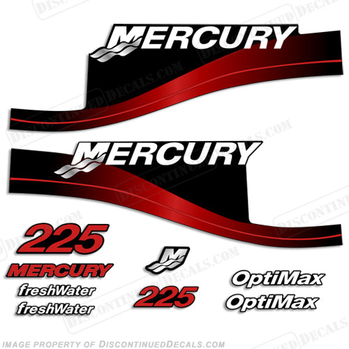 Mercury Outboard Decal Kit Fits 225hp Models Blue & Red