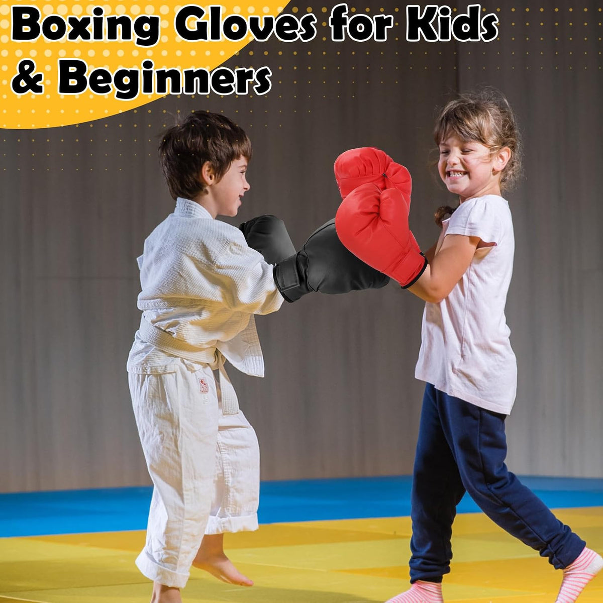 2 Pairs Boxing Gloves for Training and Sparring, Kids and Beginners