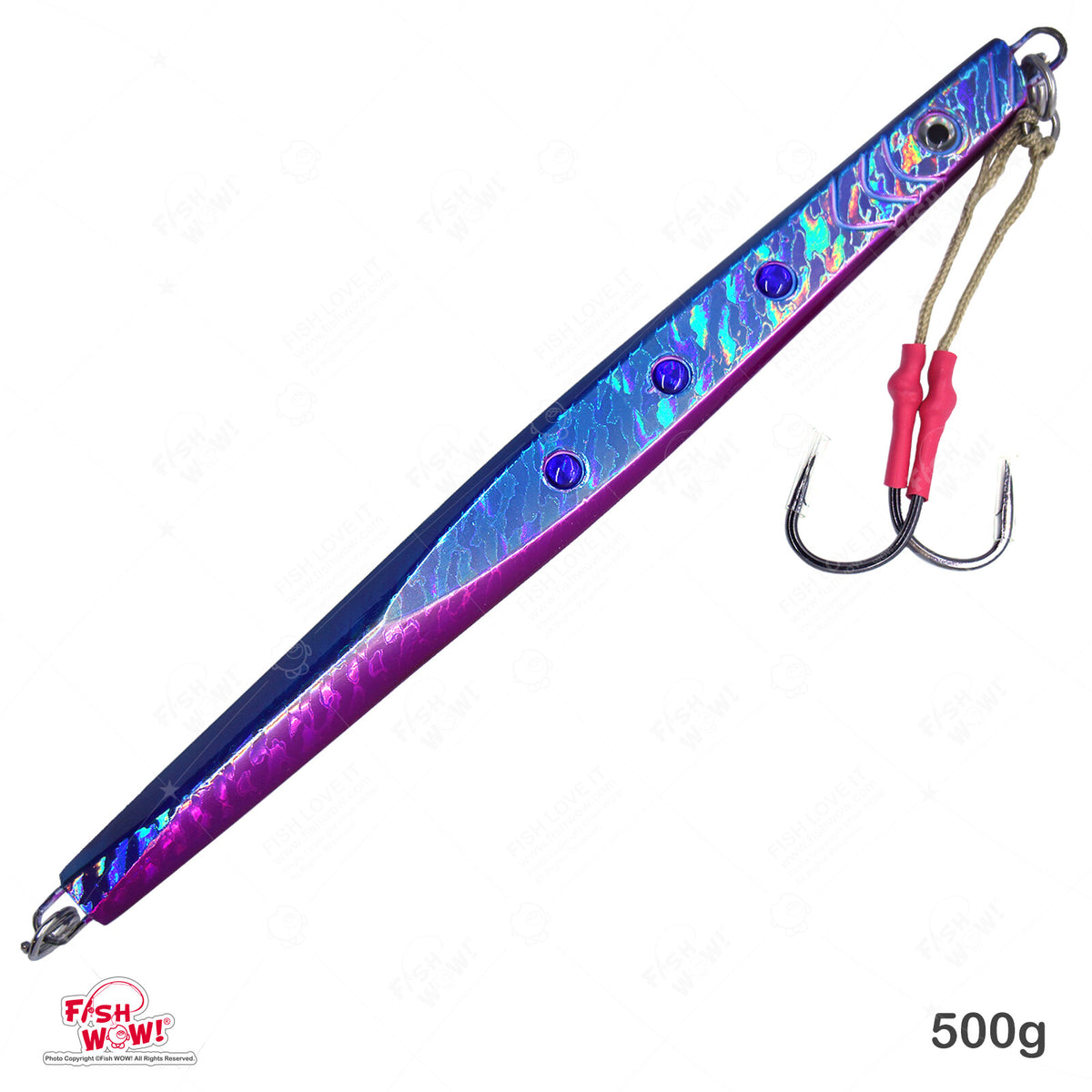 500g Blue Glow Vertical Jigging Fishing Lure Set - Deep Water Tackle