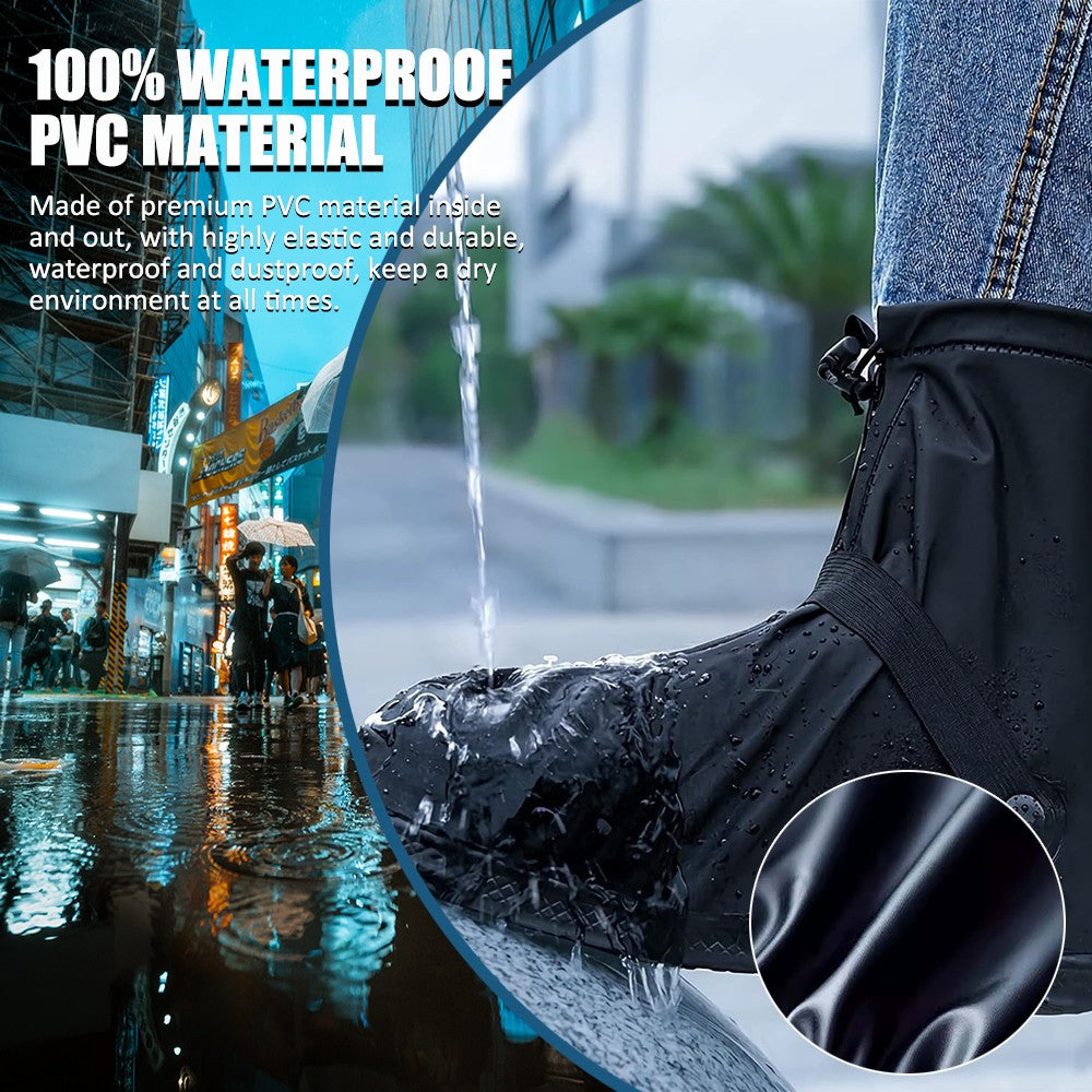 All-Season Waterproof Shoe Covers - Reusable Rubber Rain Boot Protectors