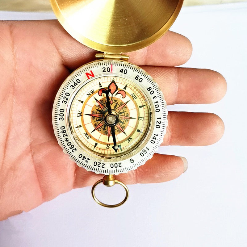 Outdoor Brass Pocket Compass Military Hiking Camping Navigation Tool