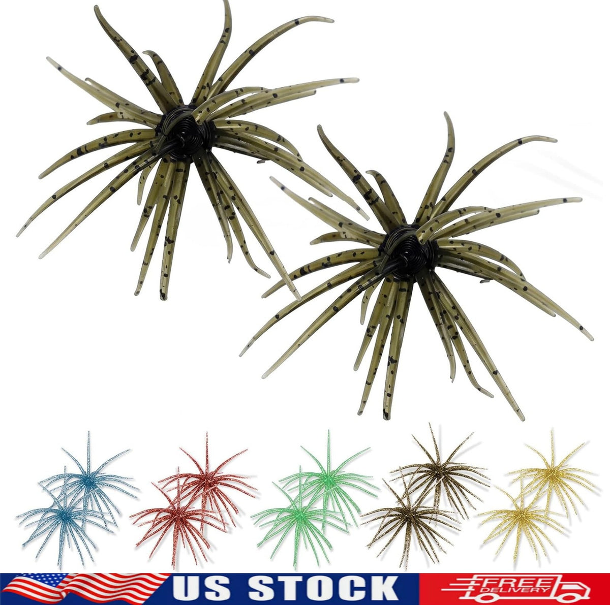 Sea Urchin Soft Plastic Fishing Lures Set for Saltwater and Freshwater