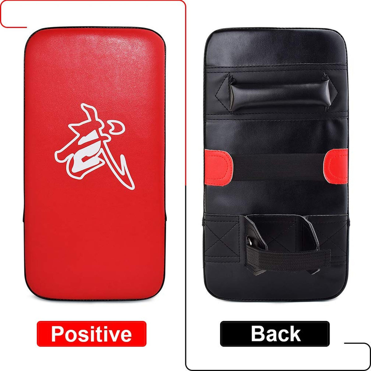 Martial Arts Kick Shield - Curved Leather Strike Pad for Taekwondo Muay Thai MMA Karate Training