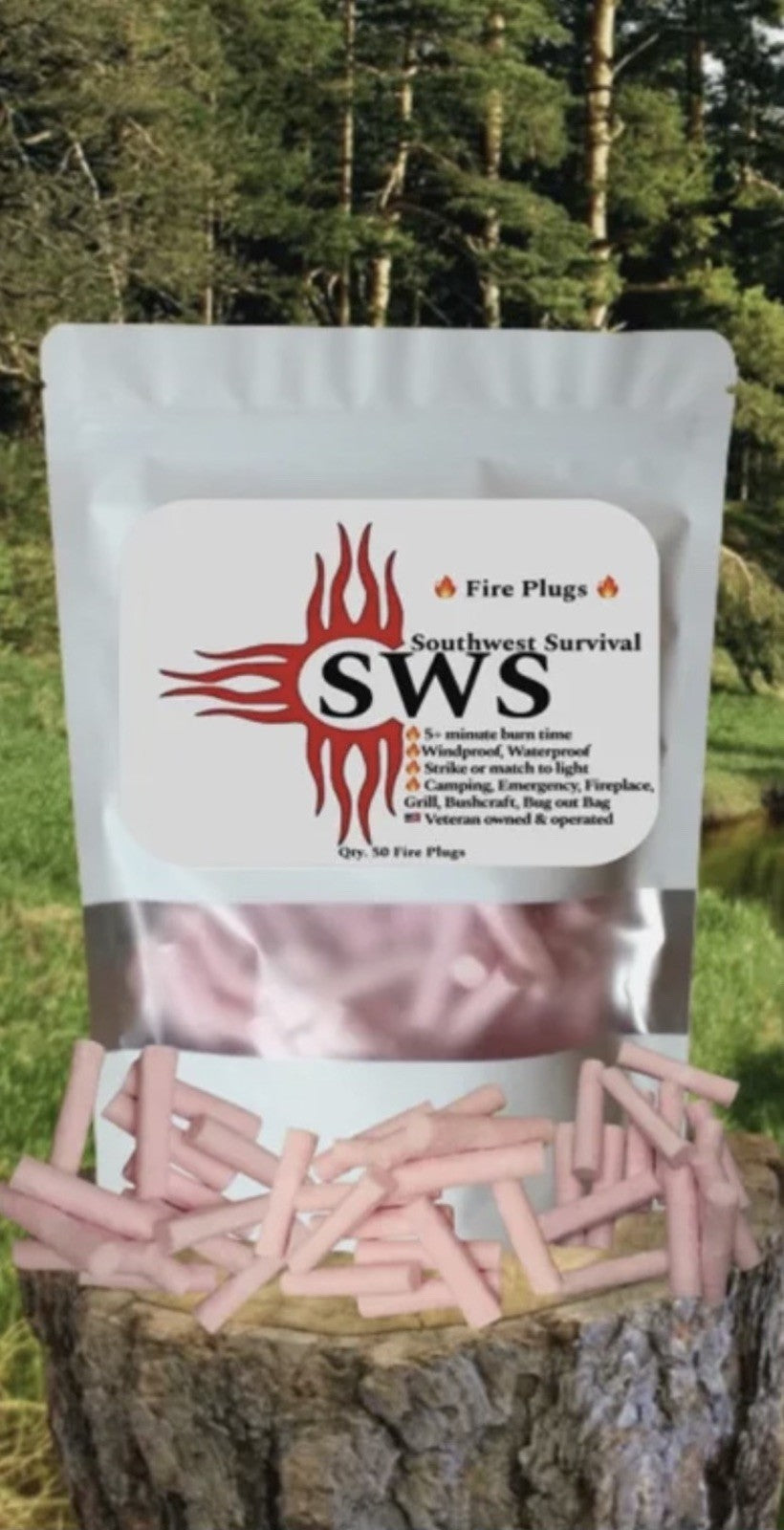 100 Pack Waterproof Fire Starter Plugs for Camping Bushcraft Survival
