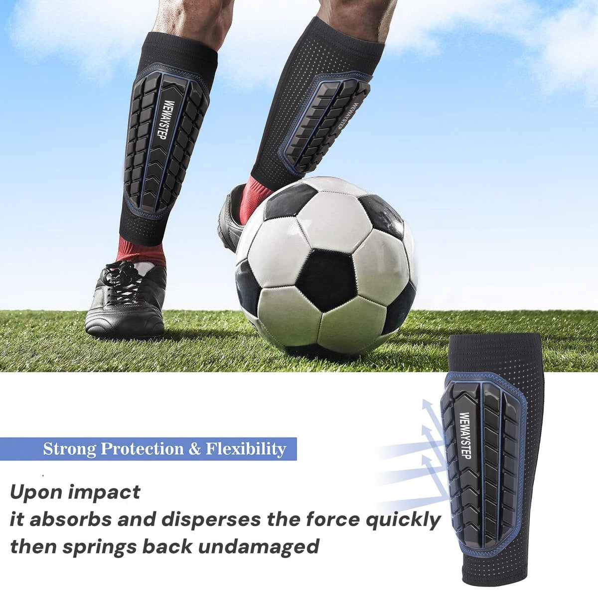 Kids Adult Soccer Shin Guards Calf X-Large Impact Protection Black Yellow