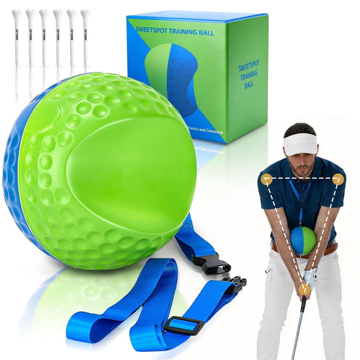 Golf Swing Trainer Aid for Posture and Impact Improvement - Upgrade Set