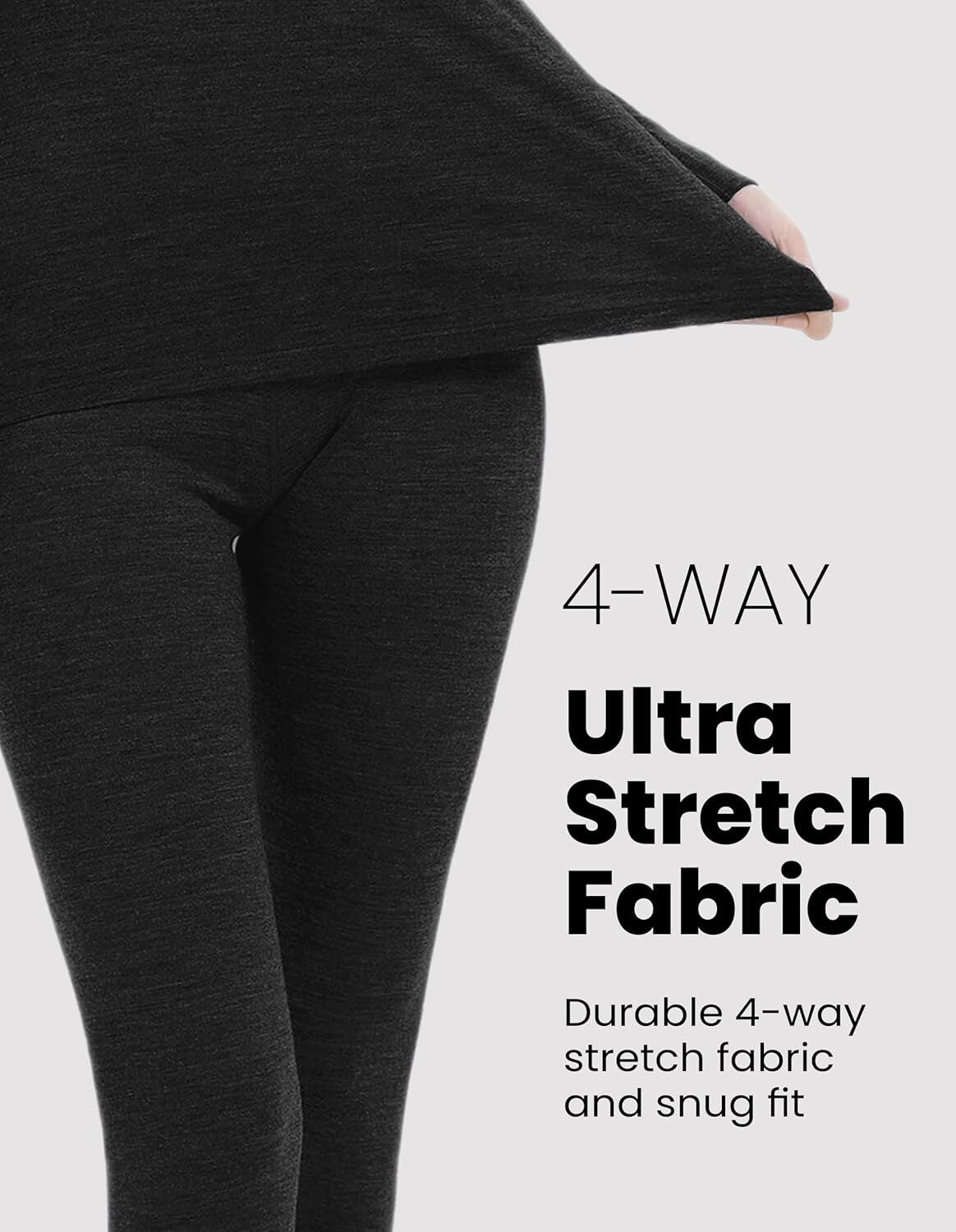 Merino Wool Base Layer Pants for Women - Thermal Long Johns, Breathable & Soft