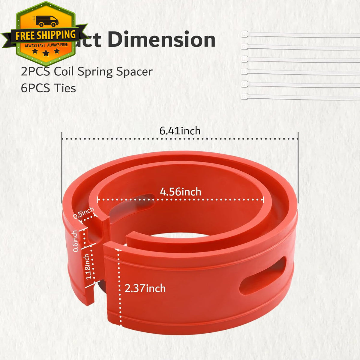 Heavy Duty Coil Spring Spacers 1.45 Inch for Vehicle Rear Suspension - Set of 2