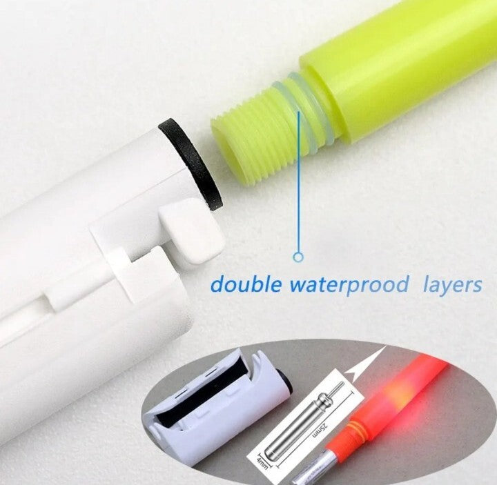Rechargeable LED Fishing Night Lights Set 2-Pack Waterproof Rod Tip Lights