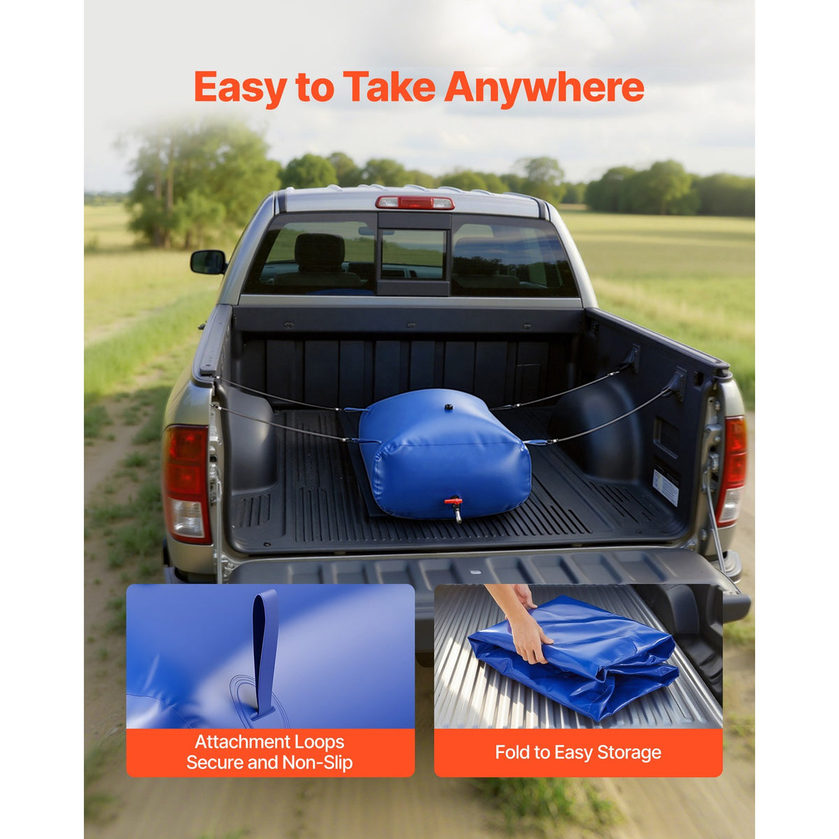 87.2 Gallon Foldable Water Storage Bladder with PVC Reservoir Bag