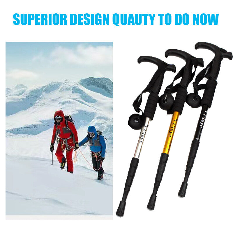 Retractable Aluminum Walking Cane - Travel Outdoor Support Stick