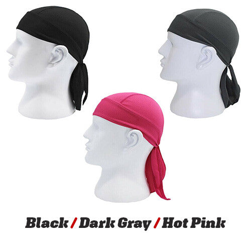 3 Pack Skull Cap Motorcycle Head Wrap Tie Durag Cycling Hat Quick-Drying