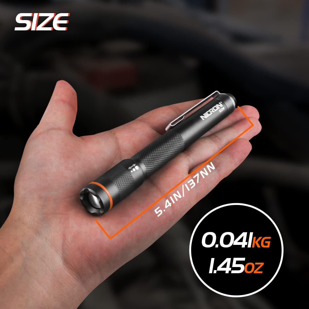 LED Pen Style Flashlight 120 Lumens Waterproof Compact Inspection Light