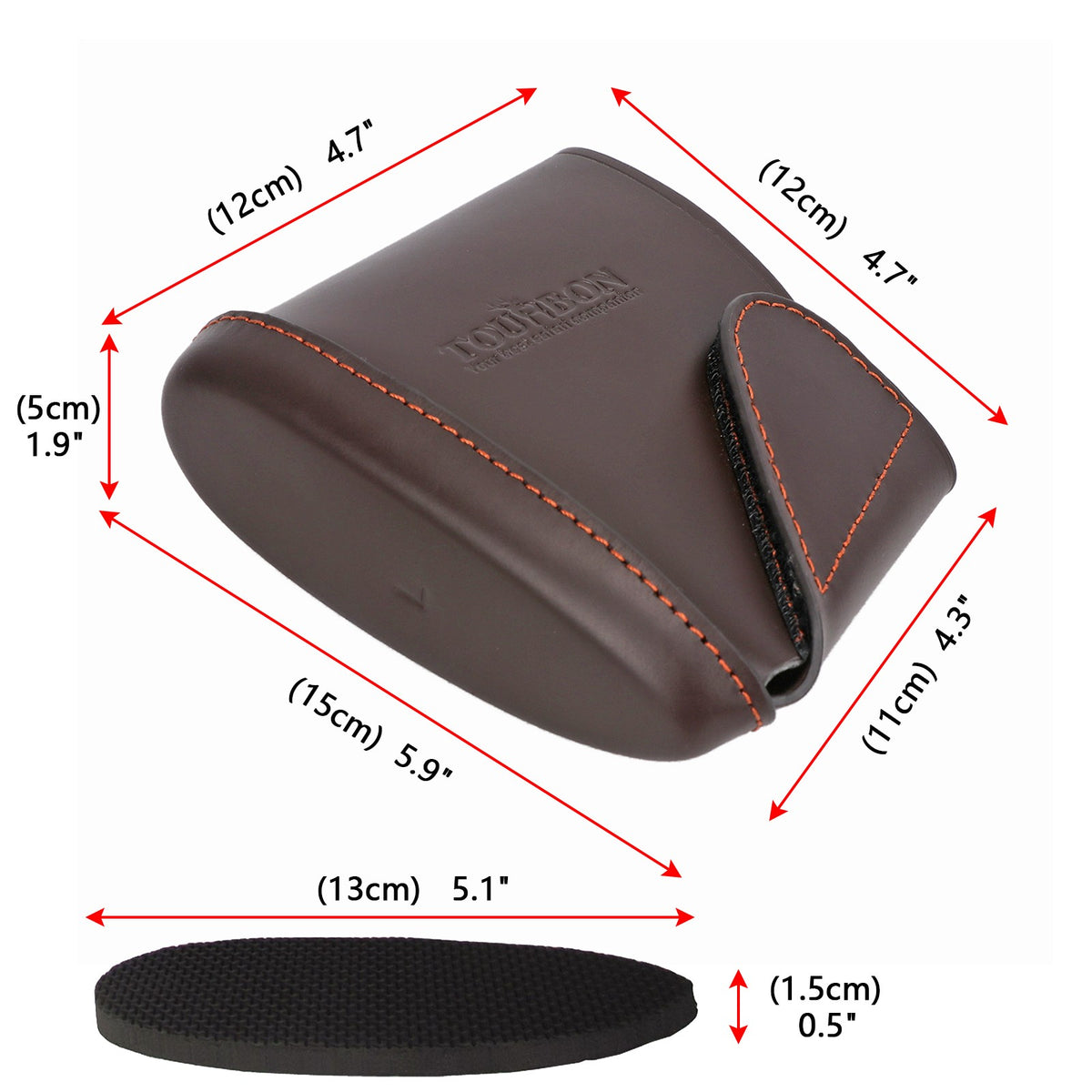 Leather Recoil Pad for Rifle and Shotgun Stock - Adjustable Shooting Cushion