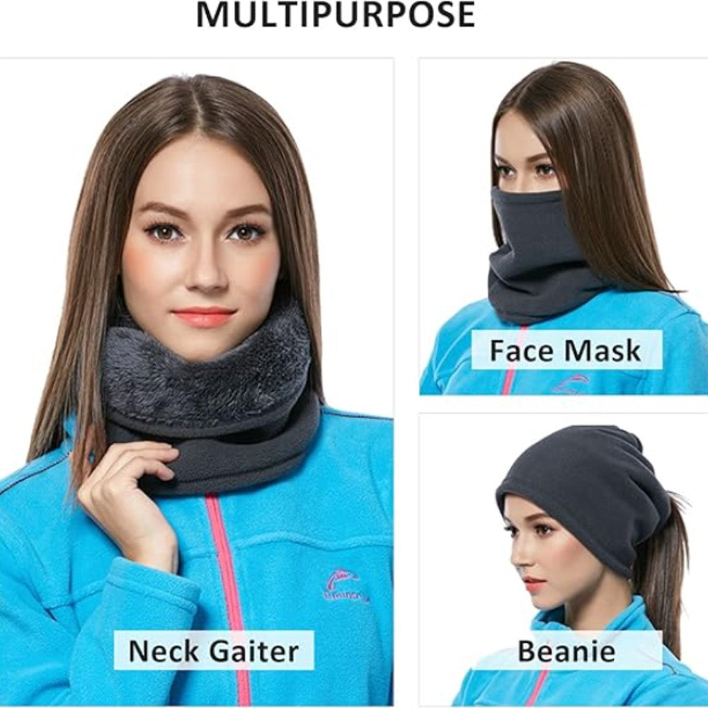 Thermal Fleece Neck Warmer Gaiter for Winter Sports and Outdoor Activities