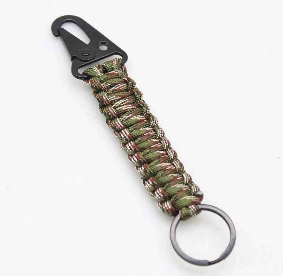 Tactical Paracord Keychain with HK Clip - Rugged EDC Key Fob and Lanyard