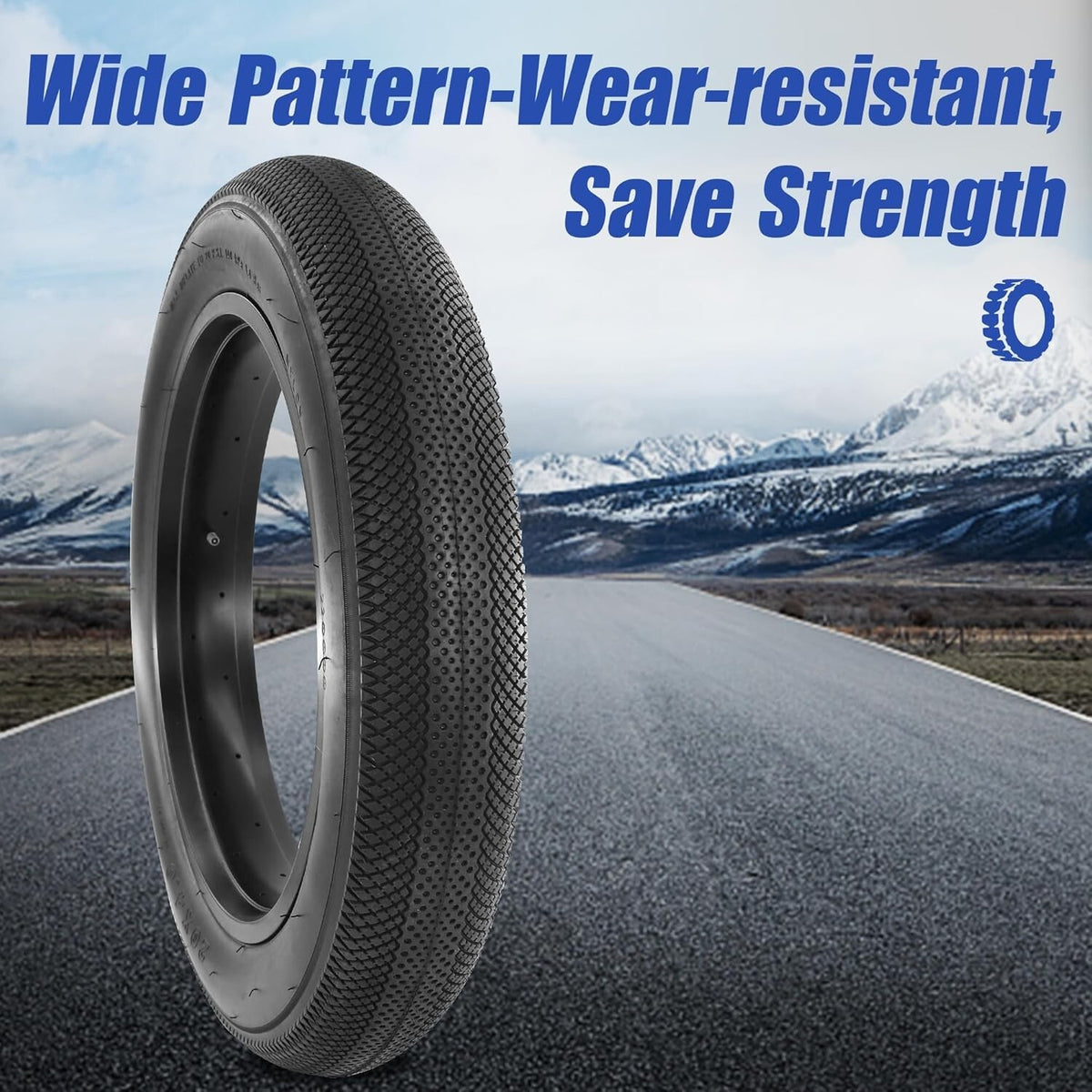 20x4.0 Fat Bike Tire - E-Bike Replacement Bicycle Tire, Puncture-Resistant, Foldable 2 Pack