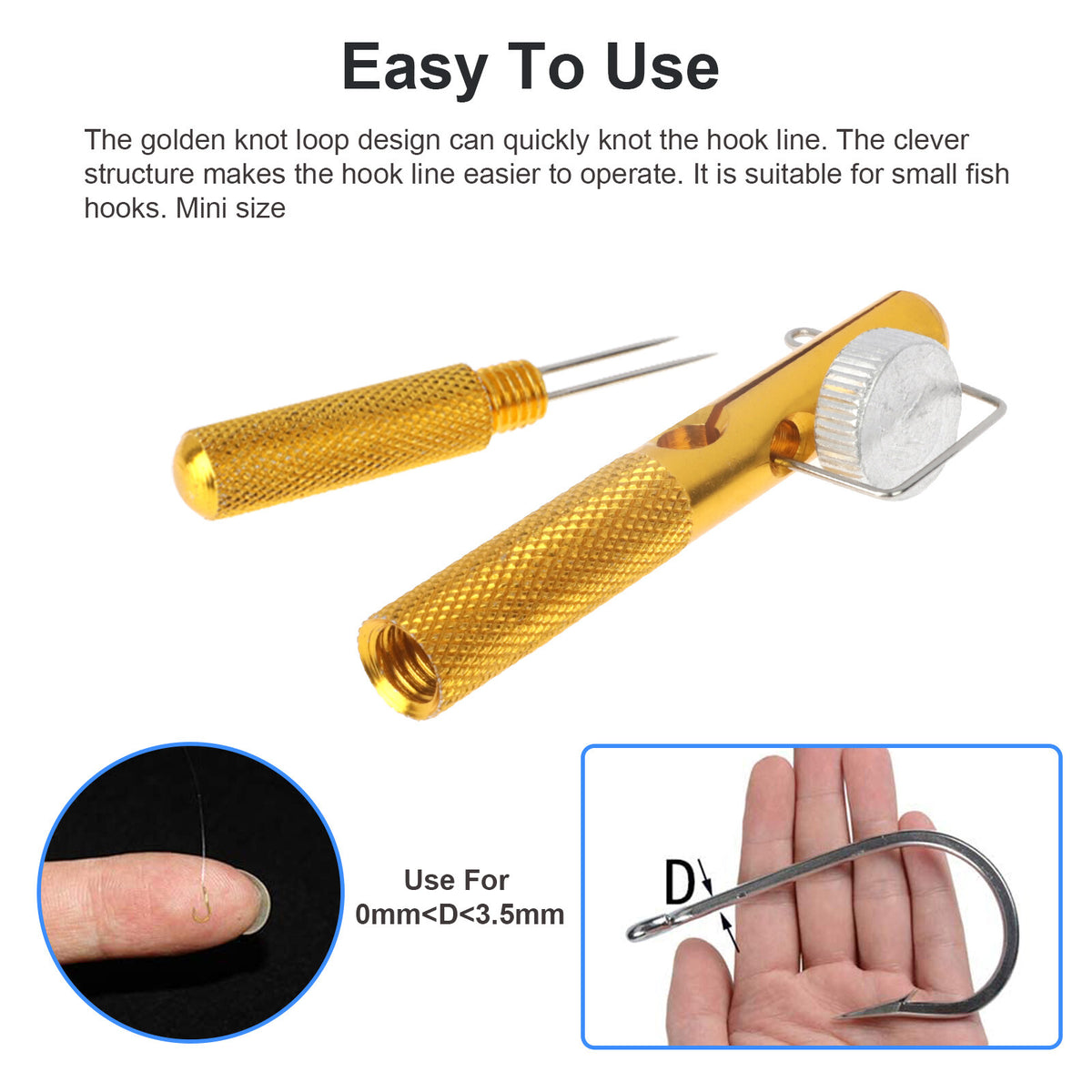 Fishing Knot Tying Tool and Line Cutter - Portable Hook Nipper & Knotter